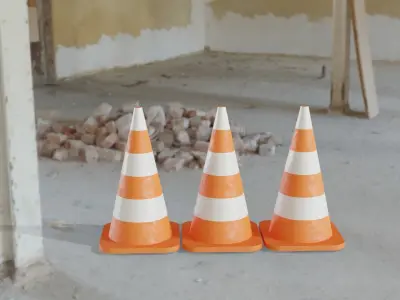 Traffic cones  3D model purchase