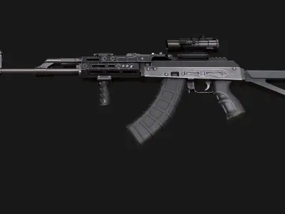 AK 47 model Low-poly 3D model