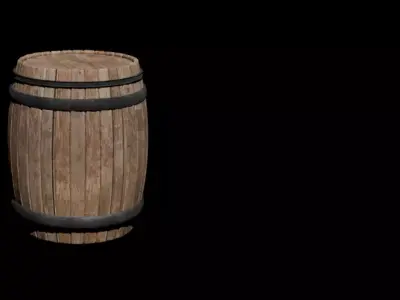 barrel Low-poly 3D model 8