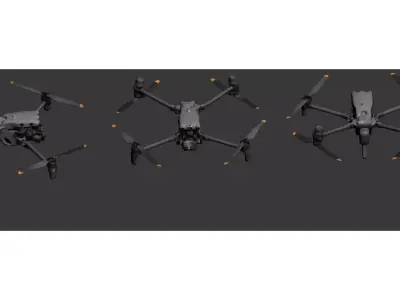 drone Low-poly 3D model 14