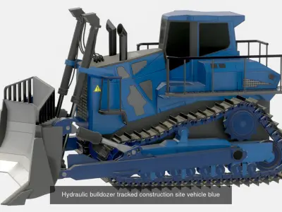 Hydraulic bulldozer tracked construction site vehicles 3D Model Pack