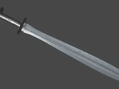Xyphos sword with Khora handle Low-poly 3D model