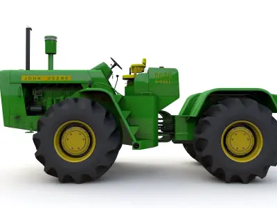 John Deere 8020 4WD Tractor 1960 3D model