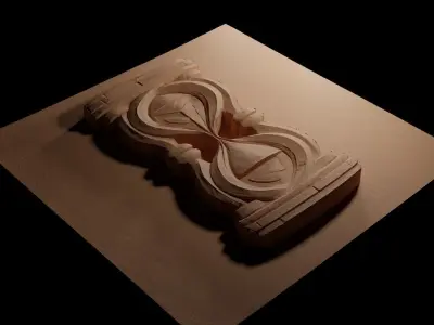 Hourglass CNC 3d Print High Relief Sand Casting 3D print model