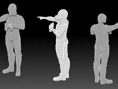 Hazmat soldiers 3D print model