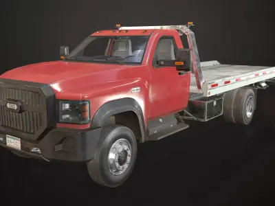 Medium Duty Truck VX400 - Rollback Low-poly 3D model