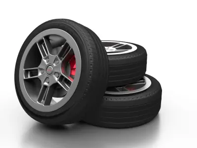 AUDI wheels with GOOD YEAR tires Low-poly 3D model