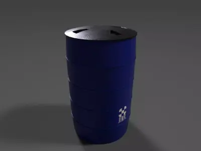 Chemical Drum Low-poly 3D model