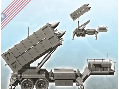 US MIM-104 Patriot air defense battery system 3 - Modern WW2 WW1 3D print model