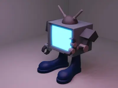 Classic TVBOT TV Robo AI Low-poly 3D model