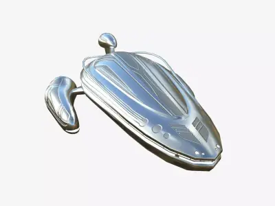 Alien Spaceship UFO H02 Aluminum - Sci Fi Spacecraft Design Low-poly 3D model