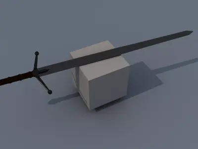 two-handed sword claymore Low-poly 3D model