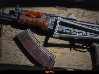 AK74 Modular system Low-poly 3D model