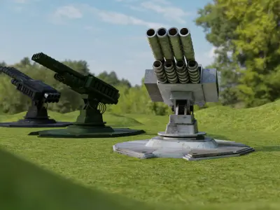 Automatic Mini Rocket Launcher  3D model