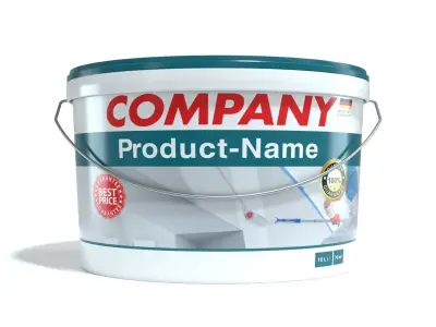 High quality paint bucket with customizable label templates 3D model