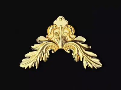 Central decor ornament for furniture 3D model 1150