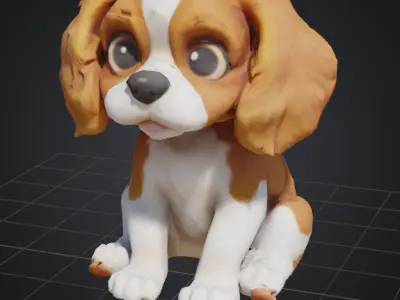 Dog Model - Cavalier King Charles Spaniel 3D model