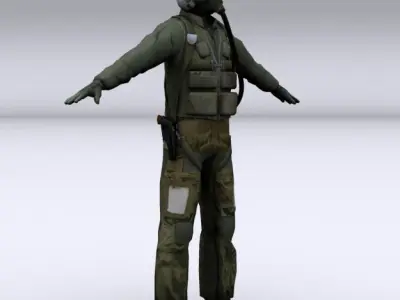 Fighter pilot 3D model purchase