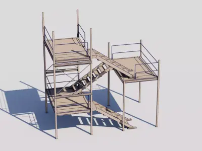 Stair - Fances Bundle Low-poly 3D model