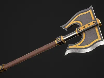 Fantasy Axe 1D Low-poly 3D model