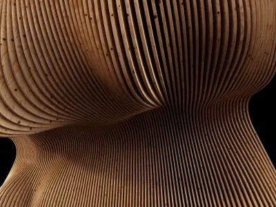 Parametric Big wall n1 part hall 3D model