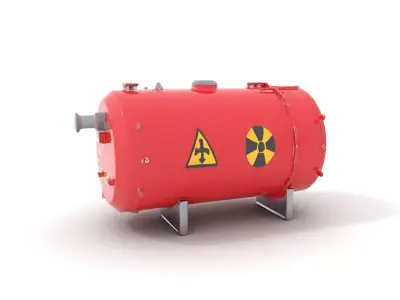 Industrial Hazard Tank model pack with warning signs Low-poly 3D model