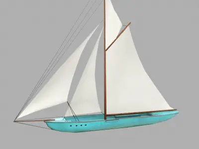 Sailboat Low-Poly PBR Low-poly 3D model
