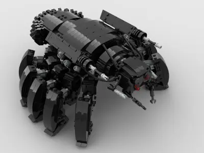 retro futuristic walker tank  3D model