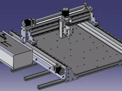 Three-axis engraving machine Low-poly 3D model
