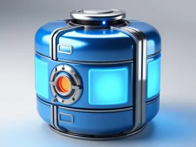 Glowing SciFi Tech Container 3D model