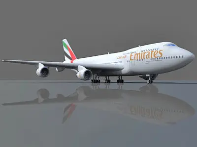  UAE 3D Boeing 747 with Texture of Emirates Airline 3D model