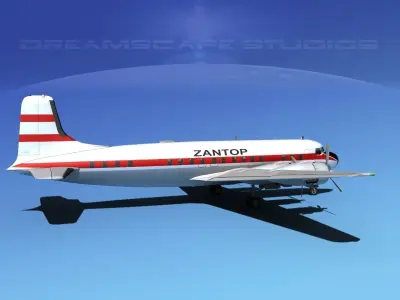 Douglas DC-7B Zantop 3D model