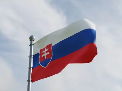 Animated Slovakia Flags 3D model