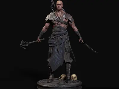 Exotic Warrior Mercenary  Low-poly 3D model