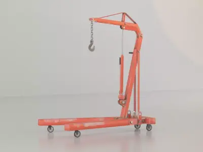 Lowpoly Manual Crane Low-poly 3D model