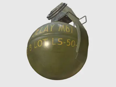 Army M-67 frag grenade  Low-poly 3D model