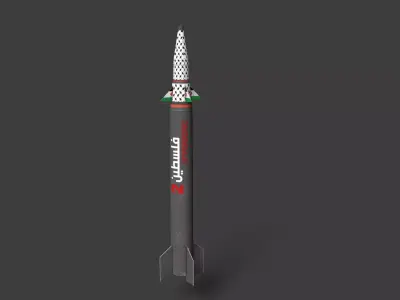Palestine-2 Hypersonic missile Low-poly 3D model