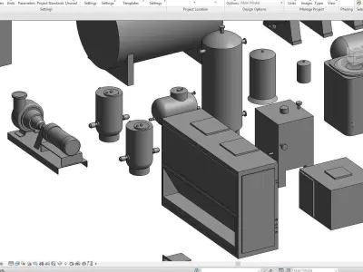 Mechanical Equipments  Revit Families 2016 3D model