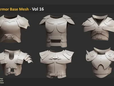 30 Armor Base Mesh - Vol 16 Low-poly 3D model