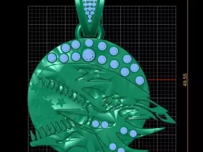 Diamond Medallion Pendant 3D print model