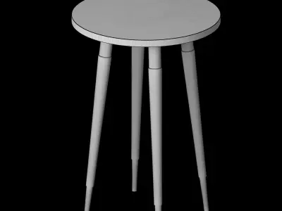Wooden Side Table Islamic 3D model