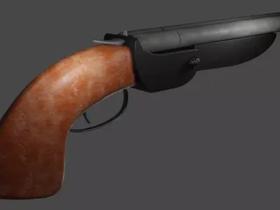 Double Barrel Shotgun Low-poly 3D model order