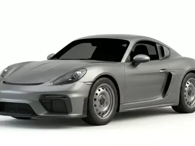 Modern Mid Engine Silver Sports Coupe 3D model