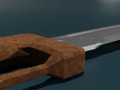 game ready low poly sword knife with wooden handle Free 3D model