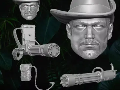 Blain Predator fan art kit 3D printable Files For Action Figures 3D print model purchase