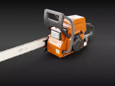 Generic Modern Gas Chainsaw Low-poly 3D model