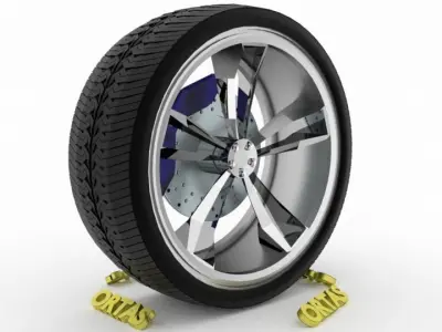 ORTAS CAR WHEEL RIM 103 GAME READY WHEEL RIM TIRE 3D model