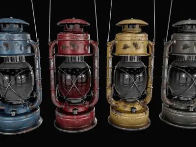 Lantern Pack Low-poly 3D model
