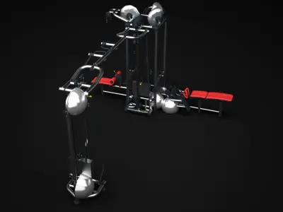 Multistation Fitness Cable Machine 3D model get