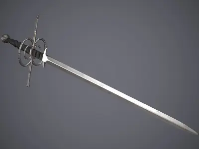 Zweihander sword Low-poly 3D model get